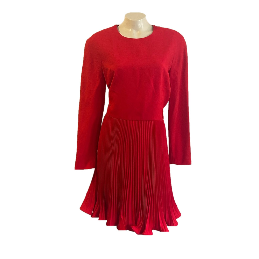 SCAASI VTG Elegant Red pleated Dress Sz 14